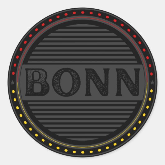 Bonn City Pride Emblem – German Identity Runder Aufkleber (Vorderseite)