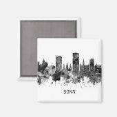 Bonn Deutschland Skyline BW Magnet (Vorderseite/Rückseite)