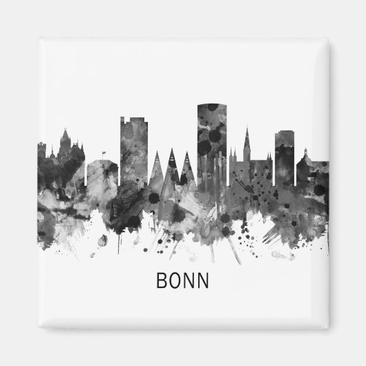 Bonn Deutschland Skyline BW Magnet (Vorne)