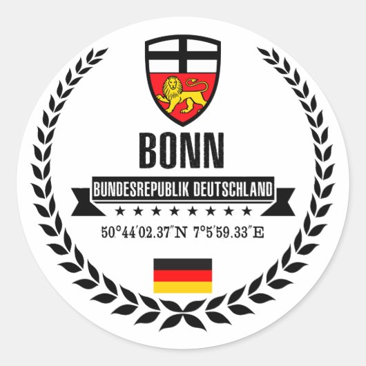 Bonn Runder Aufkleber (Vorderseite)