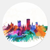 Bonn Skyline Runder Aufkleber (Vorderseite)