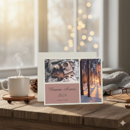 Bonne Année 2026 Elegant New Year Card Feiertagskarte