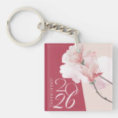 Bonne Année 2026 Floral Keychain Schlüsselanhänger (Vorderseite)