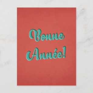 Bonne Année - Französischer Retro Neujahr Postkarte