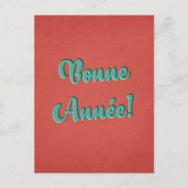 Bonne Année - Französischer Retro Neujahr Postkarte