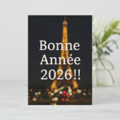Bonne Annee/New Year's card Feiertagskarte (Stehend Vorderseite)