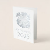 Bonne Annee - Schneeflocke - 2026 silber Folienkarte (Vorderseite)