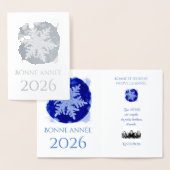 Bonne Annee - Schneeflocke - 2026 silber Folienkarte (Anzeige)