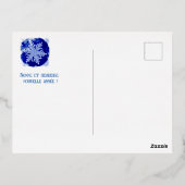 Bonne Annee - snowflake - 2026  blue silver Folien Feiertagspostkarte (Rückseite)