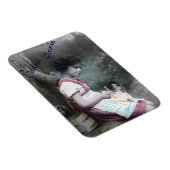 Bonne Année Vintag Girl with Dolll Magnet (Rechte Seite)