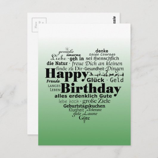 Bonne fête dans plusieurs postkarte (Vorne/Hinten)