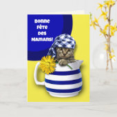 Bonne Fête des Mamans. Muttertag auf Französisch Karte (Gelbe Blume)