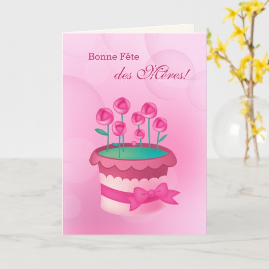 Bonne Fête des Mères Mother's Day Card auf Französ Karte (Gelbe Blume)