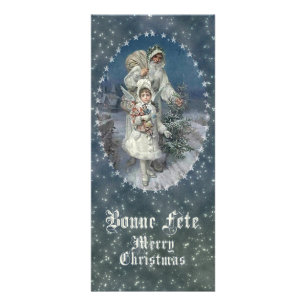 Bonne Fète - Frohe Weihnachten - Rückkarte / Postk Werbekarte