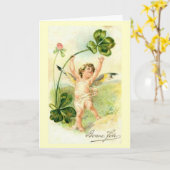 Bonne Fete / Happy Holiday - Vintage Karte (Gelbe Blume)