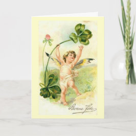 Bonne Fete / Happy Holiday - Vintage Karte