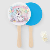 bonne fête licorne fächer (Vorne und Hinten)