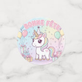 bonne fête licorne  konfetti (Klein Vorderseite)