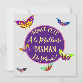 Bonne fête maman - papillons multicolores karte (Vorderseite)