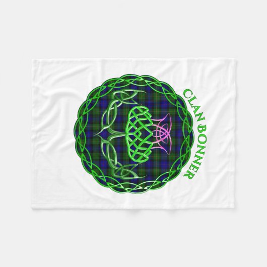 Bonner Scottish Tartan Celtic Thistle Fleecedecke (Vorderseite (Horizontal))