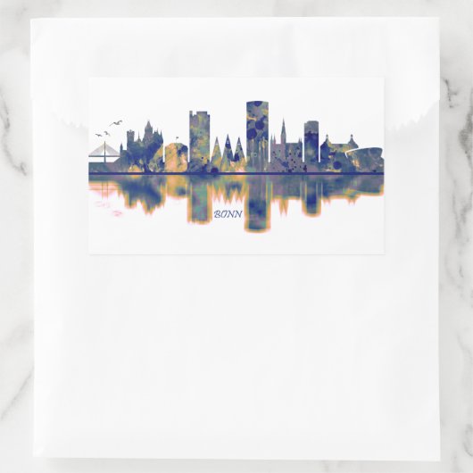 Bonner Skyline Rechteckiger Aufkleber (Tasche)
