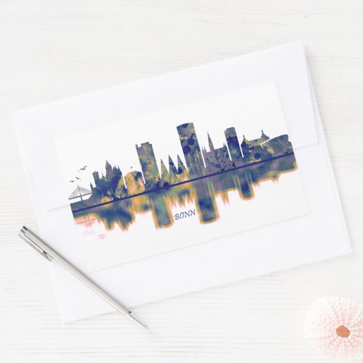 Bonner Skyline Rechteckiger Aufkleber (Umschlag)