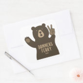 Bonners Ferry Idaho Peace Bear Quadratischer Aufkleber (Umschlag)