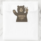 Bonners Ferry Idaho Peace Bear Quadratischer Aufkleber (Tasche)
