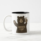 Bonners Ferry Idaho Peace Bear Zweifarbige Tasse (Links)