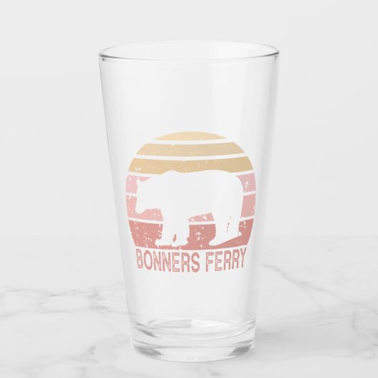 Bonners Ferry Idaho Retro Bär Glas (Vorderseite)