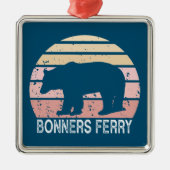 Bonners Ferry Idaho Retro Bär Ornament Aus Metall (Vorne)
