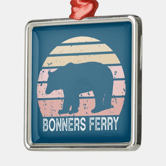 Bonners Ferry Idaho Retro Bär Ornament Aus Metall (Links)