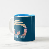 Bonners Ferry Idaho Retro Bär Zweifarbige Tasse (Vorderseite Links)