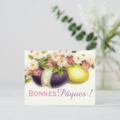 Bonnes Pâques - Vintage Ostereier Feiertagskarte (Stehend Vorderseite)
