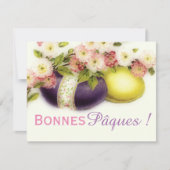 Bonnes Pâques - Vintage Ostereier Feiertagskarte (Vorderseite)