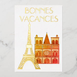 Bonnes Vacances Foil Holiday Card Folien Feiertagskarte