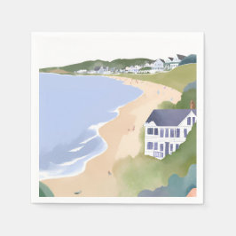Bonnet Shores | Wasserfarbe Rhode Island Strand Serviette