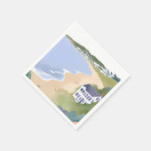 Bonnet Shores | Wasserfarbe Rhode Island Strand Serviette (Ecke)