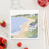 Bonnet Shores | Wasserfarbe Rhode Island Strand Serviette (Beispiel)