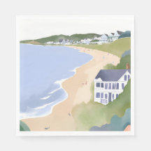 Bonnet Shores | Wasserfarbe Rhode Island Strand