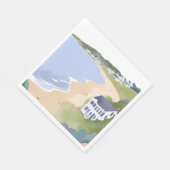 Bonnet Shores | Wasserfarbe Rhode Island Strand Serviette (Ecke)