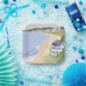 Bonnet Shores | Wasserfarben Rhode Island Strand Pappteller (Party)
