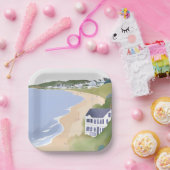 Bonnet Shores | Wasserfarben Rhode Island Strand Pappteller (Party)