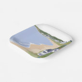 Bonnet Shores | Wasserfarben Rhode Island Strand Pappteller (Gewinkelt)
