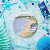 Bonnet Shores | Wasserfarbenes Rhode Island-Strand Pappteller (Party)
