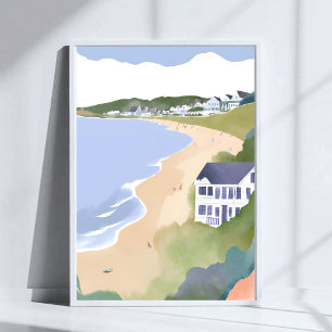 Bonnet Shores   Wasserfarbenes Rhode Island-Strand Poster