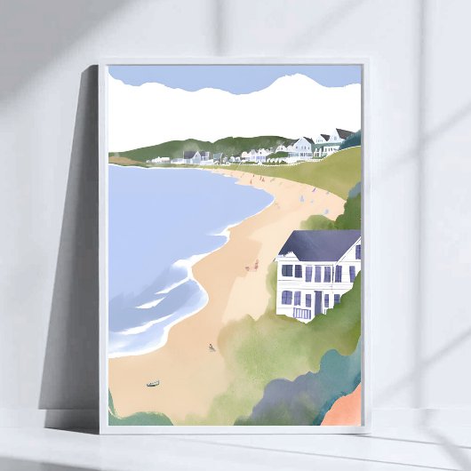 Bonnet Shores | Wasserfarbenes Rhode Island-Strand Poster