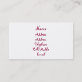 BONNET VISITENKARTE (Rückseite)