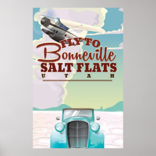 Bonneville Salt Flat Utah Reiseplakat Poster