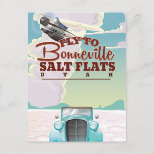 Bonneville Salt Flat Utah Reiseplakat Postkarte